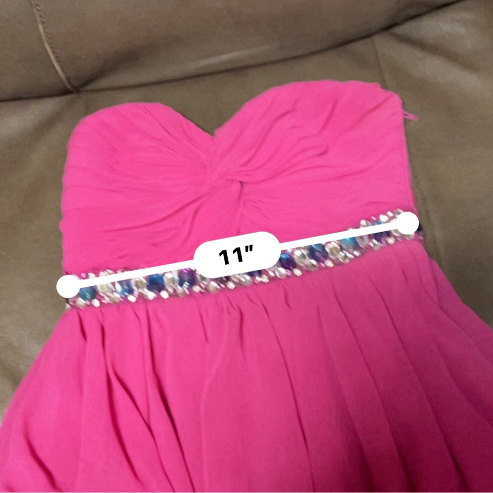 Jodi Kristopher Pink Strapless Beaded Dress Women's Size 1 - Picture 7 of 8
